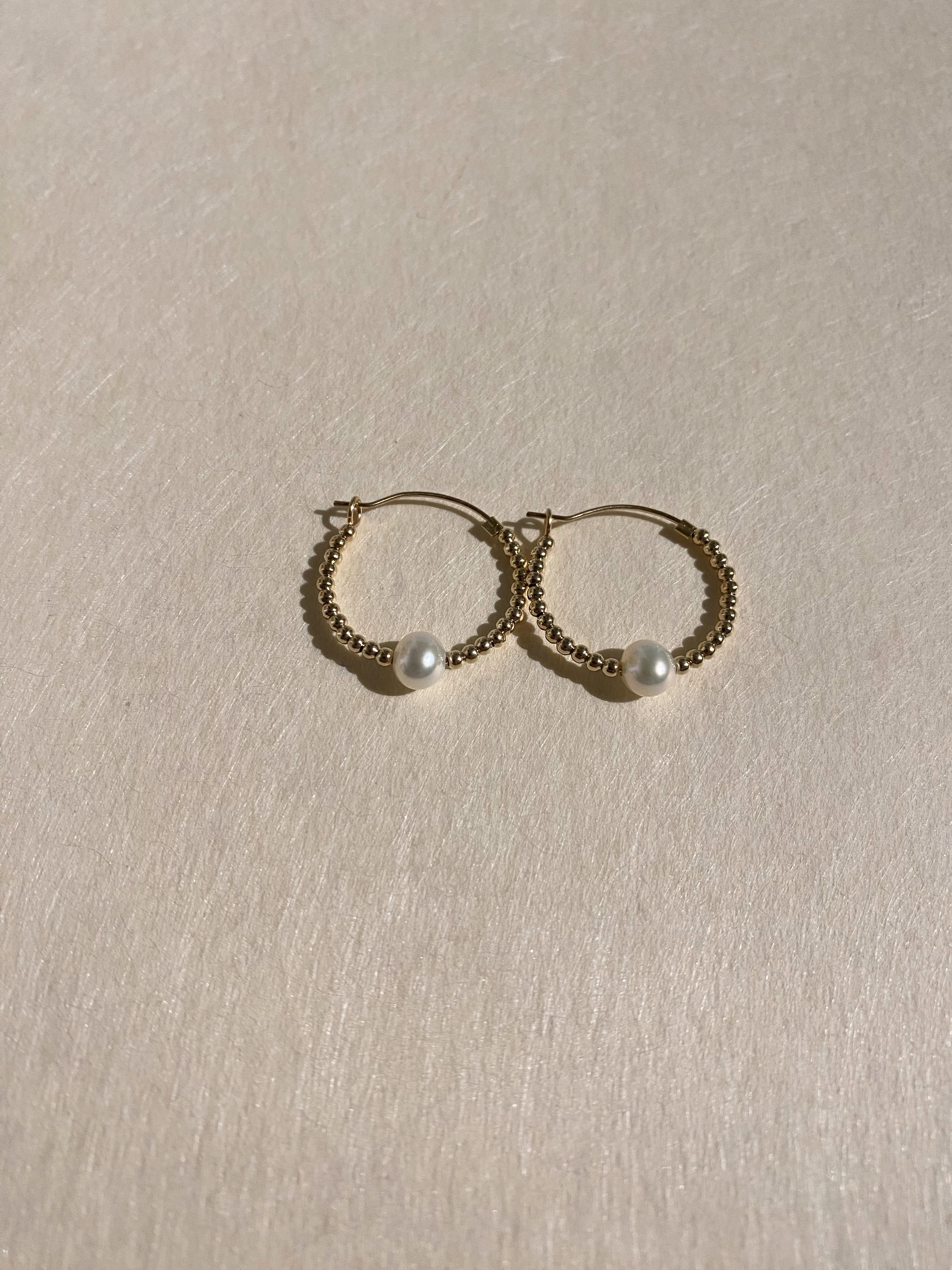 整圈小金珠珍珠耳環