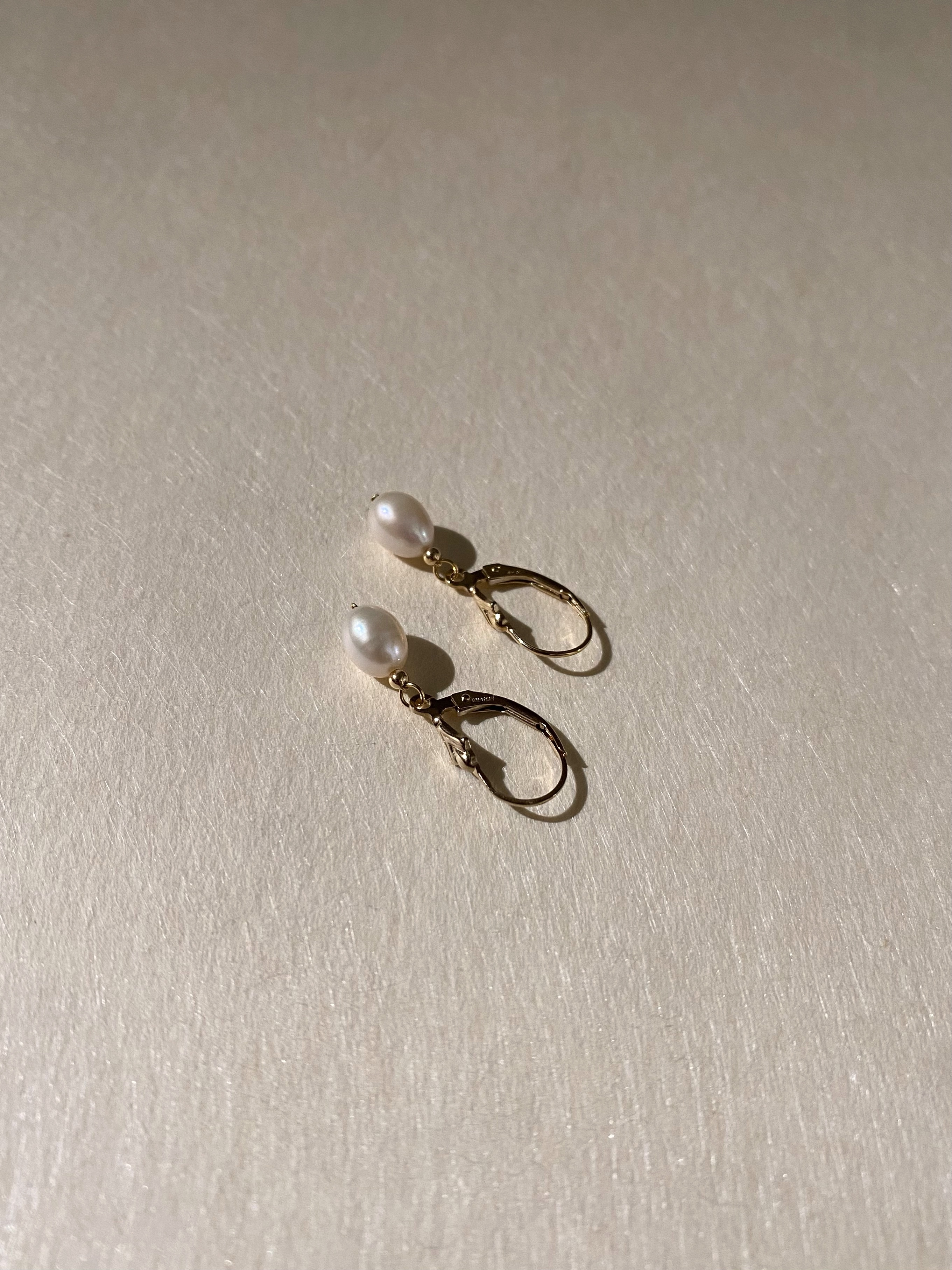 古典鳶尾花珍珠耳環