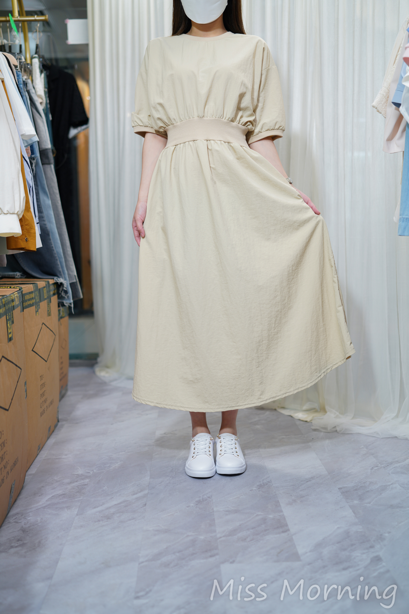 全風衣面料連身裙(13825)