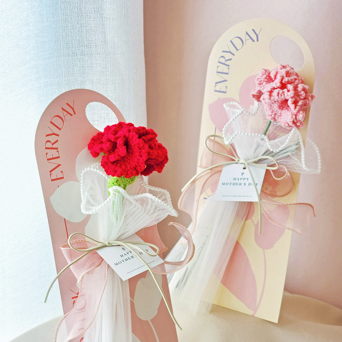 F46編織康乃馨掛卡｜大量訂購