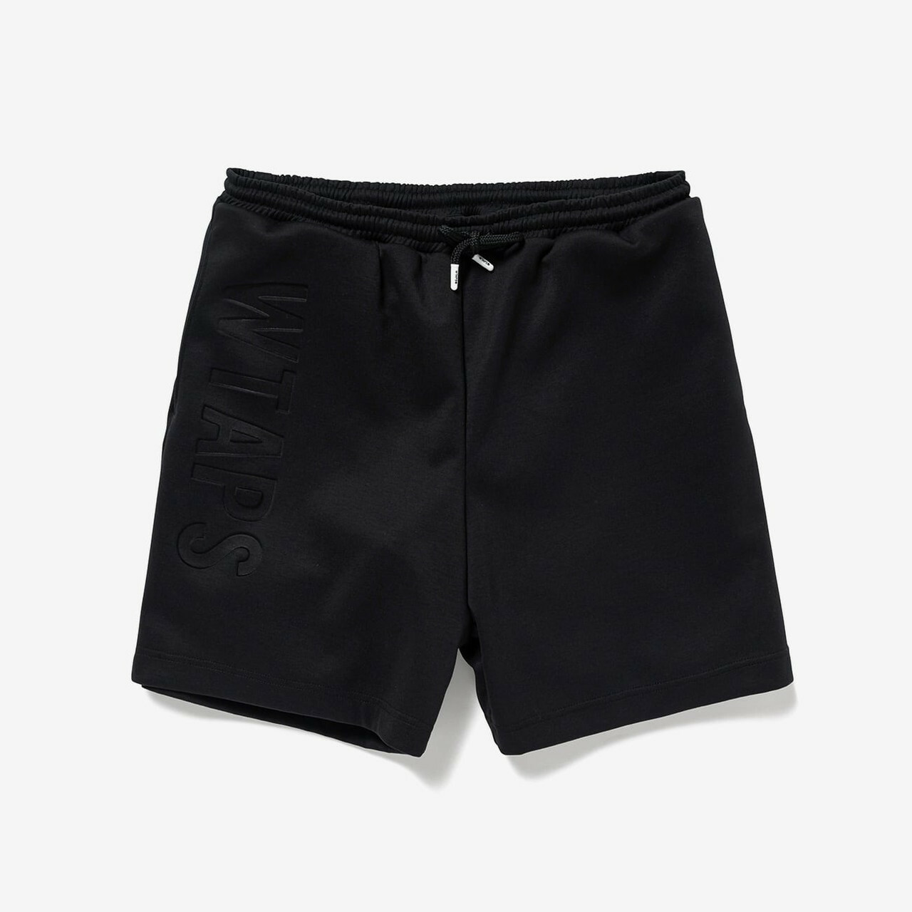 -(B3b02)-WTAPS WUS 01 / SHORTS / POLY. SIGN 太空棉 壓印 LOGO 短褲 黑色-241ATDT-CSM08