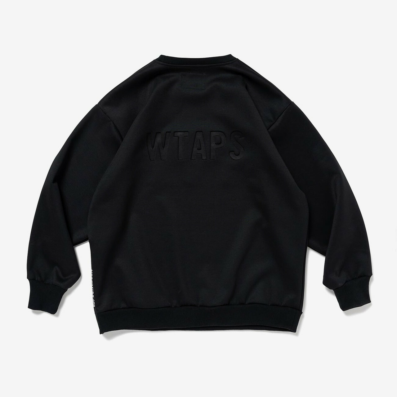 -(B3b02)- ＷTAPS WOUND / SWEATER / POLY. 太空棉 壓印 LOGO 側拉鍊 衛衣 黑色-241ATDT-CSM07