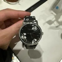 [S] LUXURY WATCH COACH 14503584 PERRY BLACK FLORAL PRINT BAND WATCH, 885997382908 (SZZ342)
