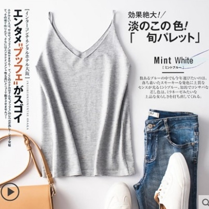 雙V領細帶針織背心 八色