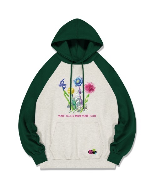 23FW 預訂｜VENHIT MOTION FLOWER RAGLAN HOODIE (3 COLOR)