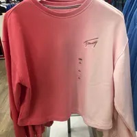 [S] TOMMY HILFIGER DIP-DYE EMBROIDERED SIGNATURE SWEATSHIRT,RED, 76J4699-651 (STH624)