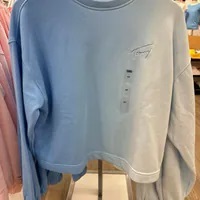 [S] TOMMY HILFIGER DIP-DYE EMBROIDERED SIGNATURE SWEATSHIRT,BLUE, 76J4699-430 [FINAL SALE] (STH626)