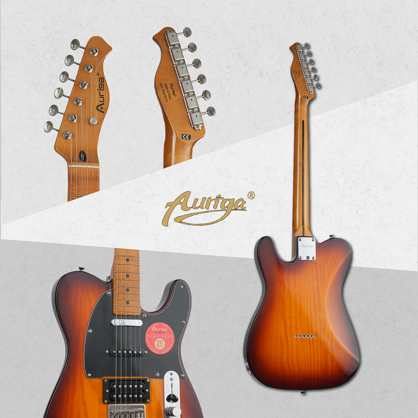 Auriga A-8450 HOS 菸草漸層 歐洲楓木一體琴頸 復古式弦鈕 單單雙電吉他 可切單