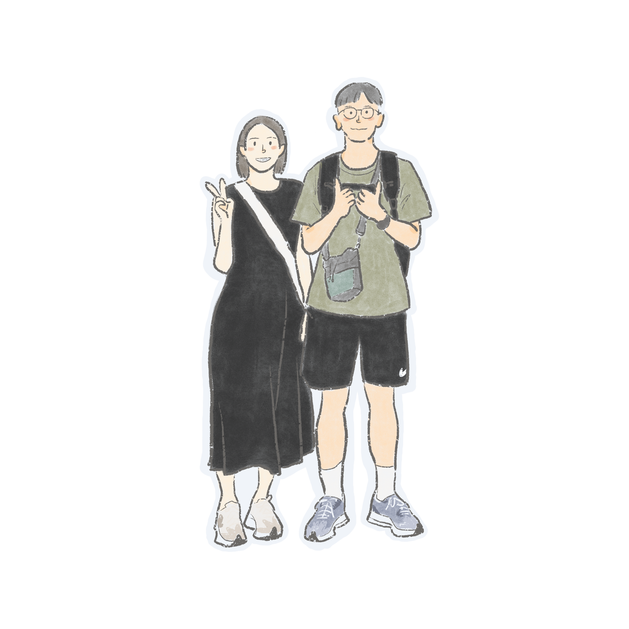 似顏繪客製化 PE01 情侶繪製 似顏繪線條