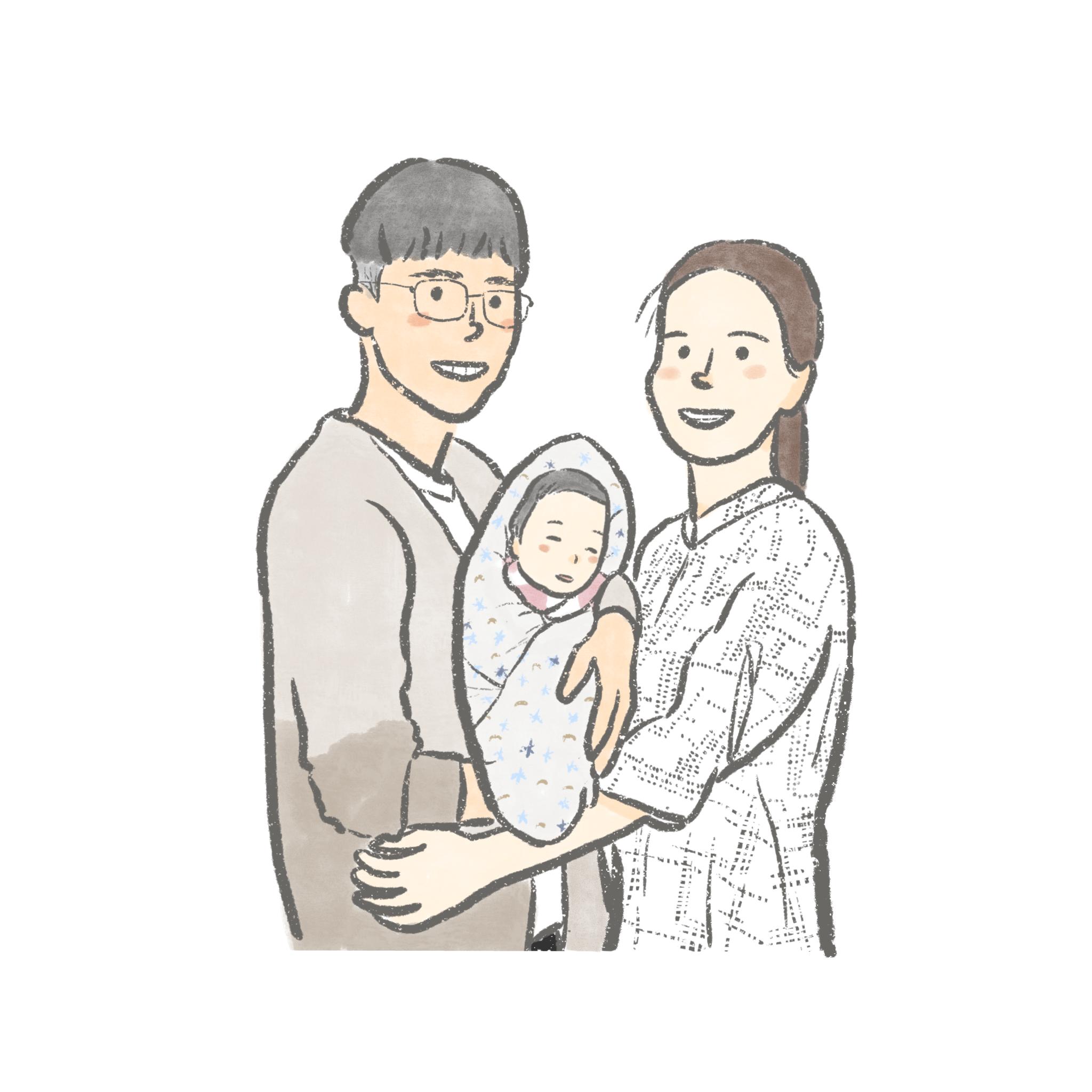 似顏繪客製化 PE01 一家人繪製 似顏繪線條