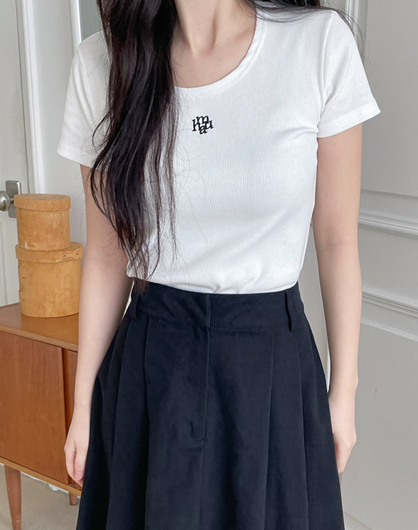 預訂｜MUAHMUAH Stitch U-Neck Half T-Shirt (4 COLOR)