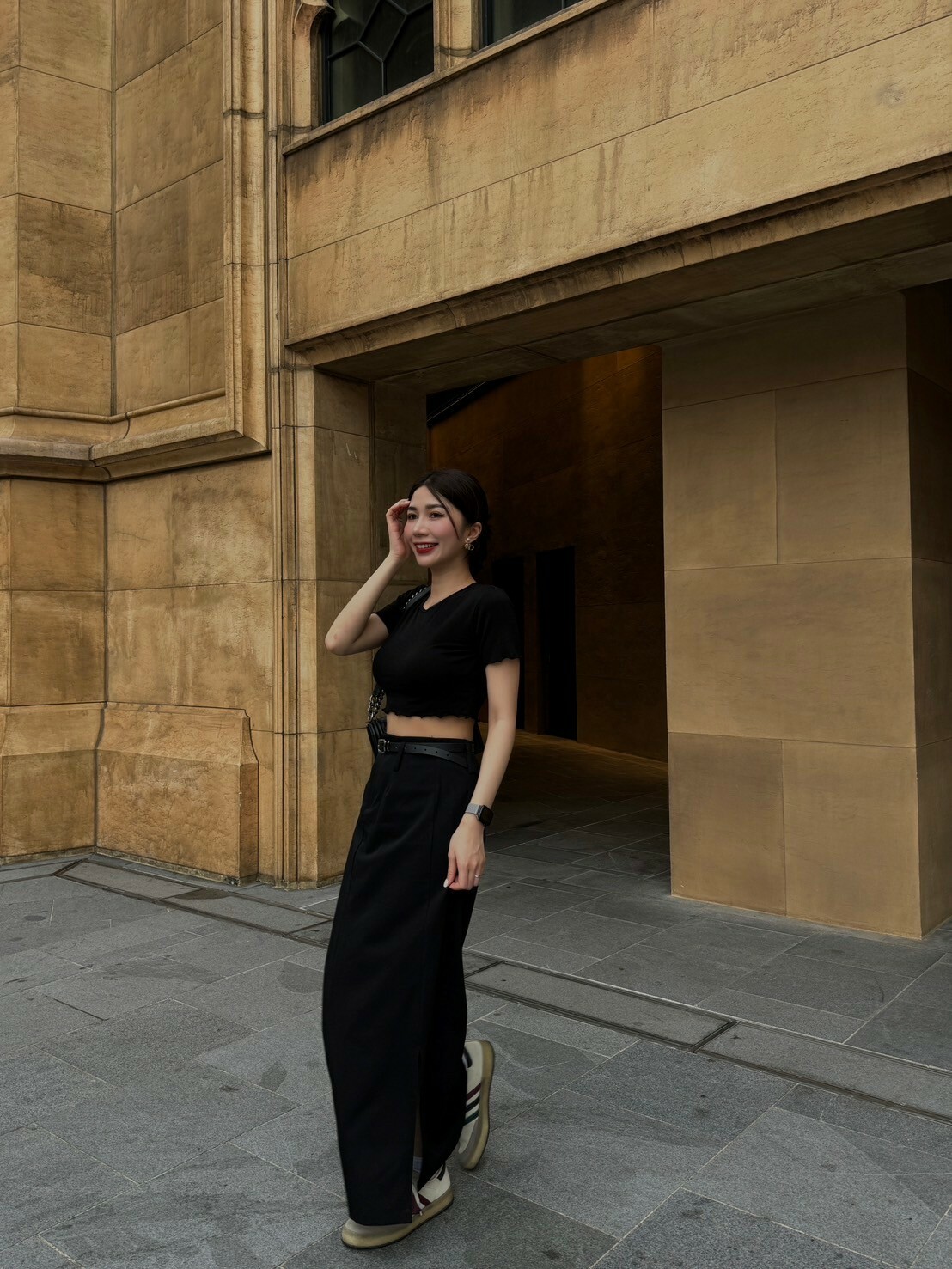 白富美!附皮帶西裝裙