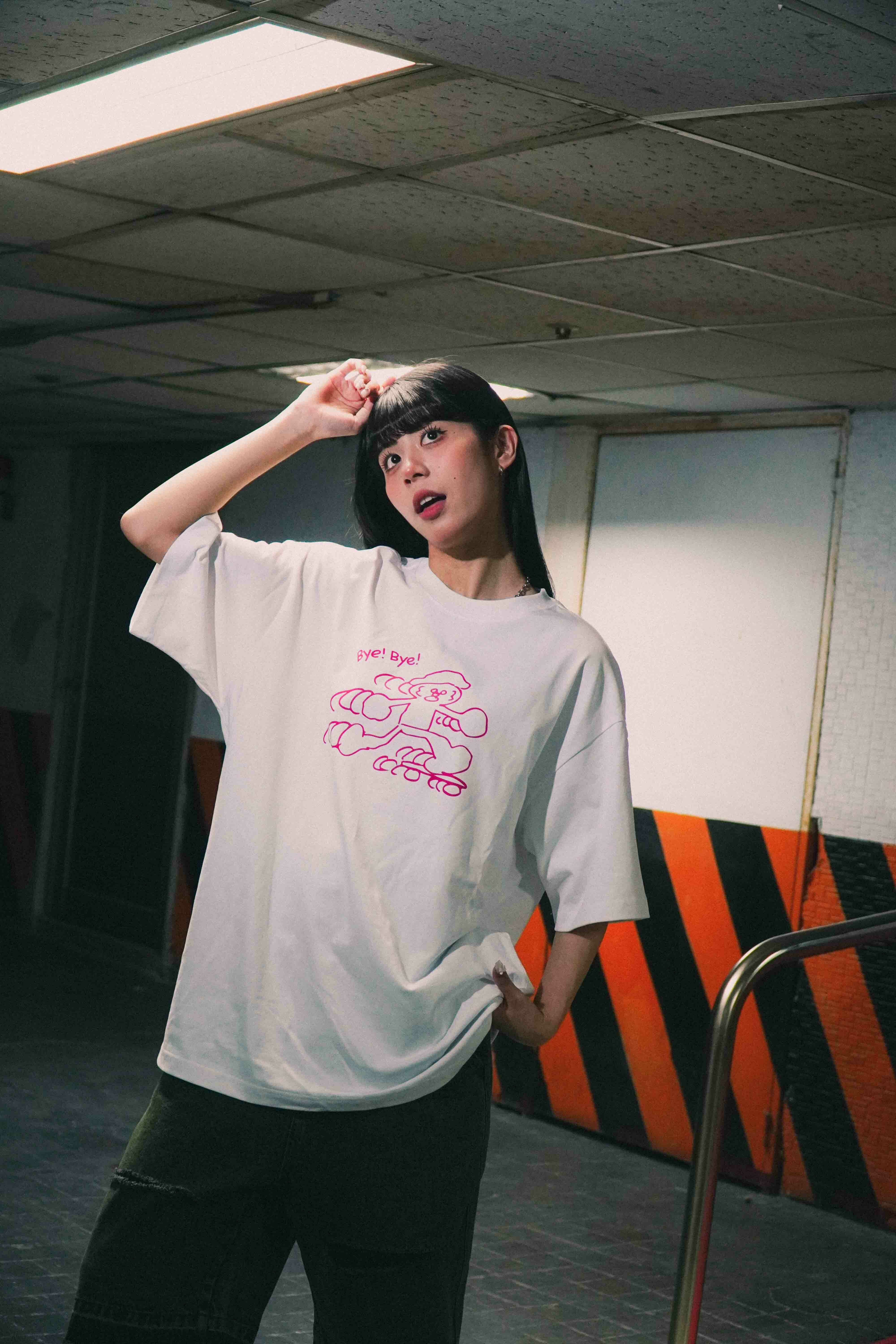 『Always_Good』BYEBYE啦滑板狗狗 印花 短TEE