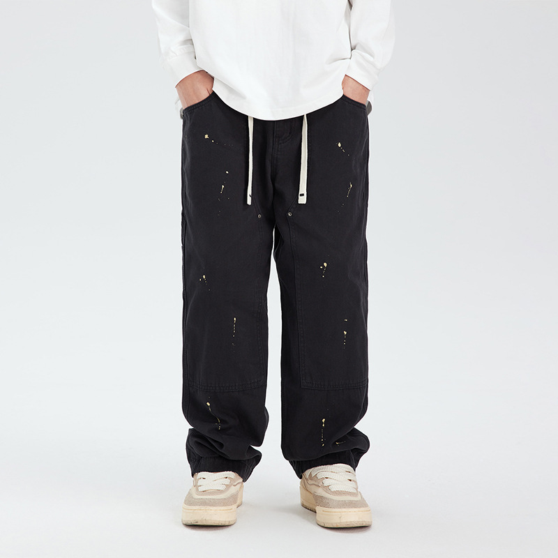 4M27 點點潑墨直筒工裝長褲 兩色