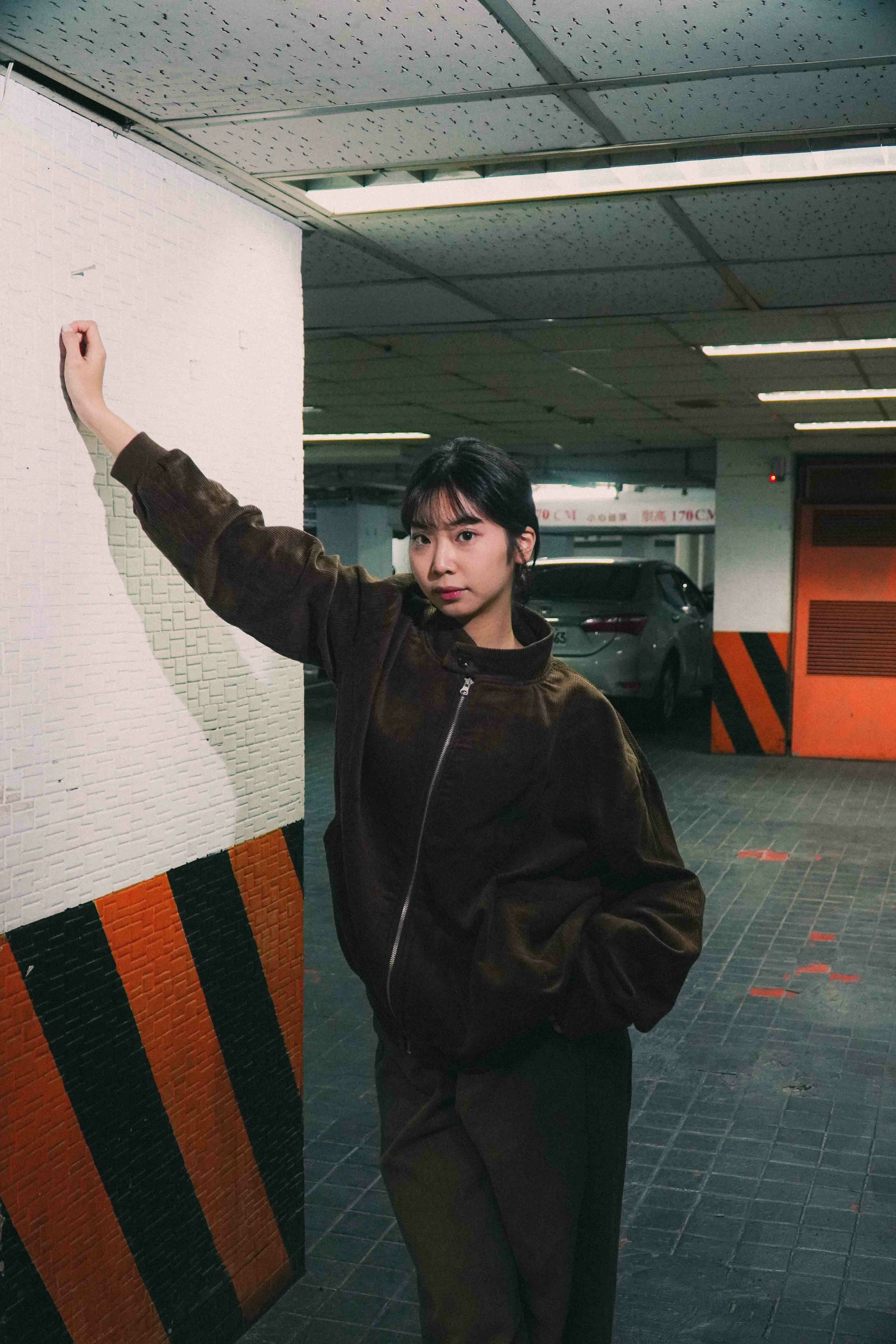 『Always_Good』手繪圖案 復古 燈芯絨 立領 哈林頓外套