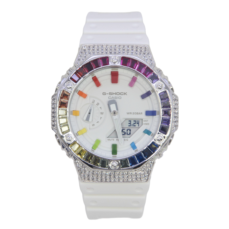 銀色 改裝手錶 GA-2100-7A7 - 雙彩虹