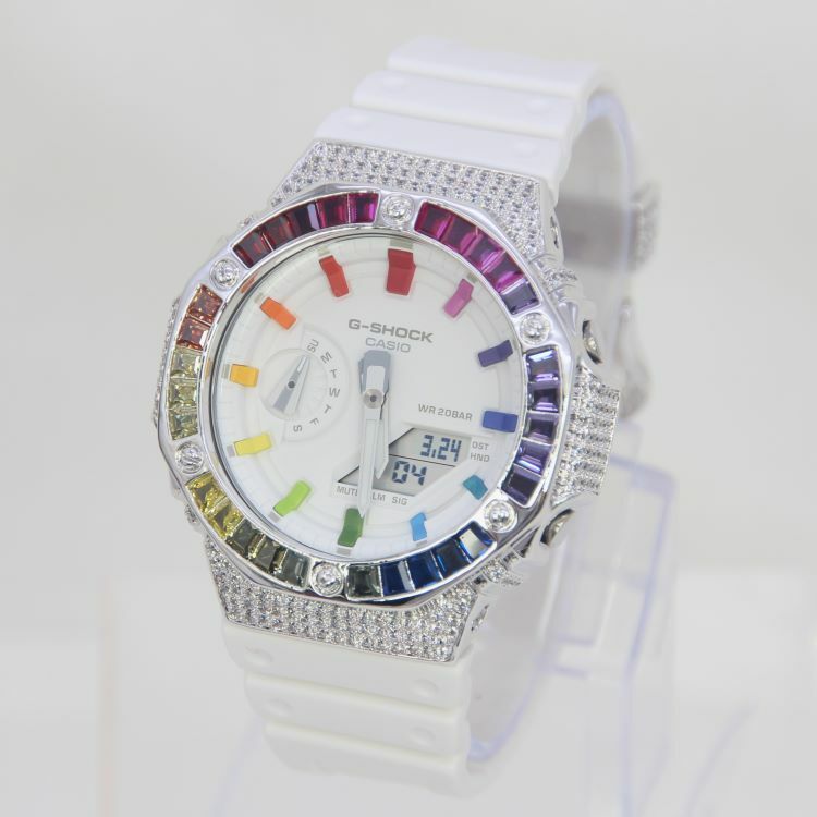 銀色 改裝手錶 GA-2100-7A7 - 雙彩虹