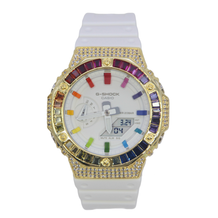 金色 改裝手錶 GA-2100-7A7 - 雙彩虹