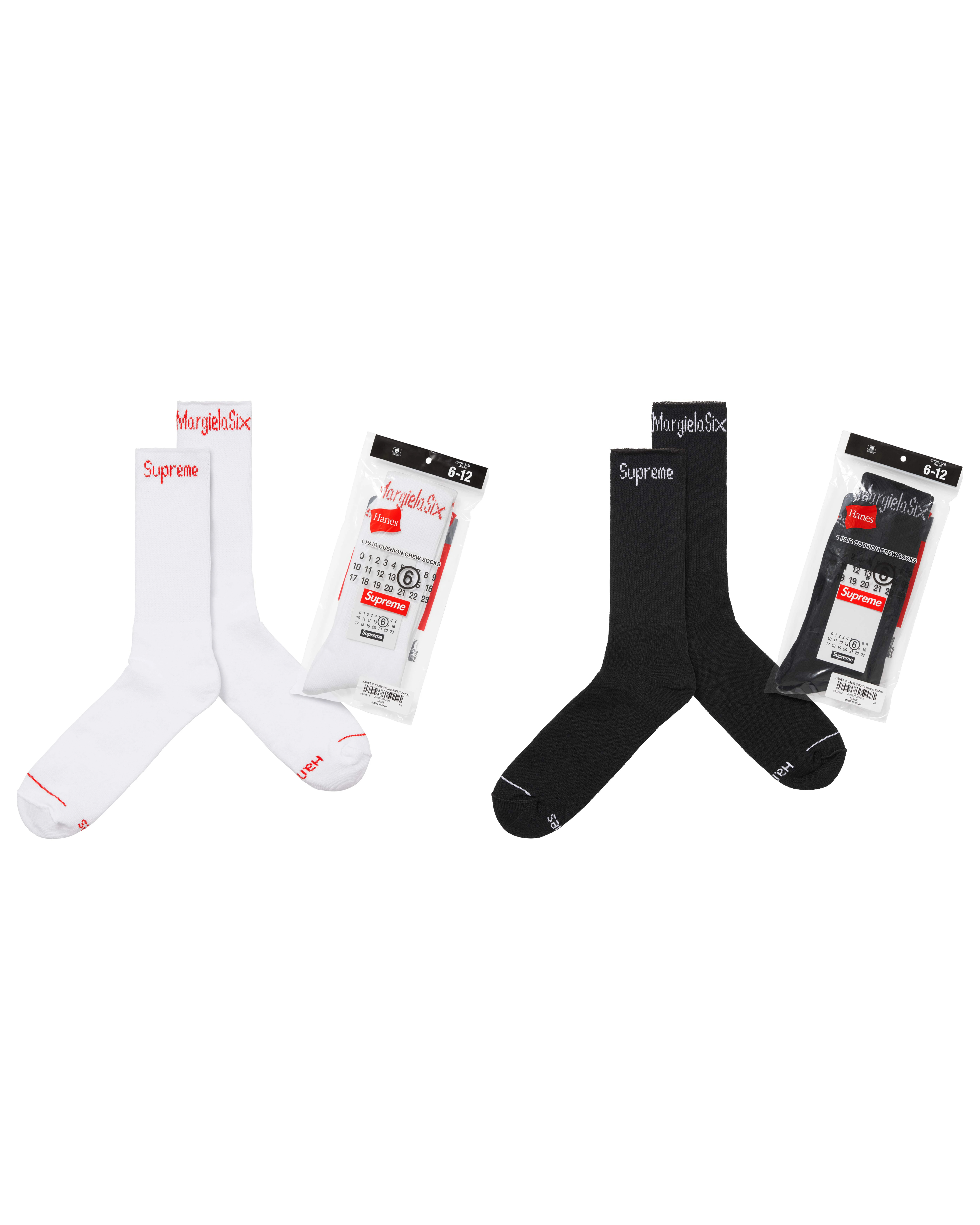 SUPREME®/MM6 MAISON MARGIELA/HANES® CREW SOCKS