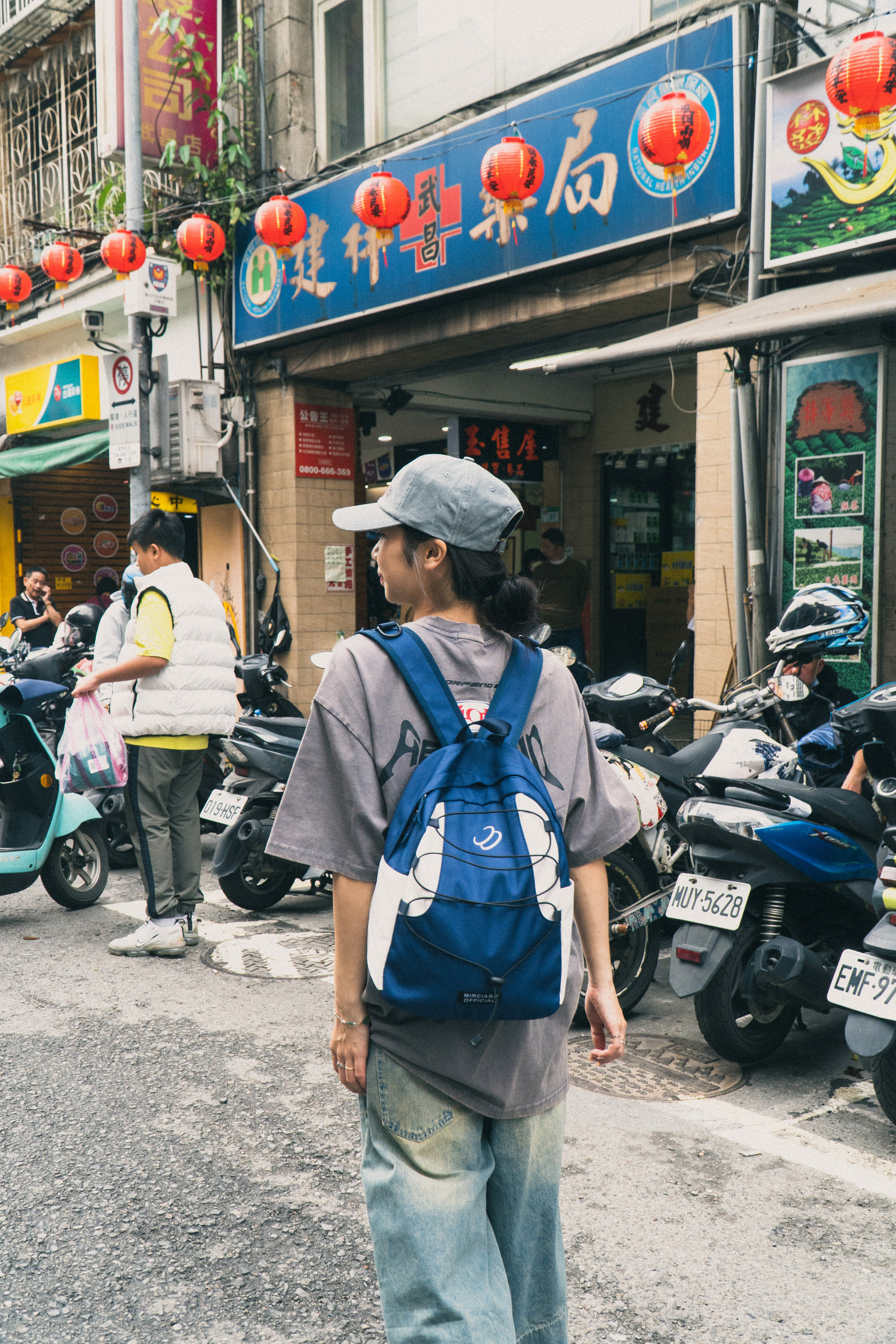 『Always_Good』刺繡 撞色 多夾層 雙肩 雙背包