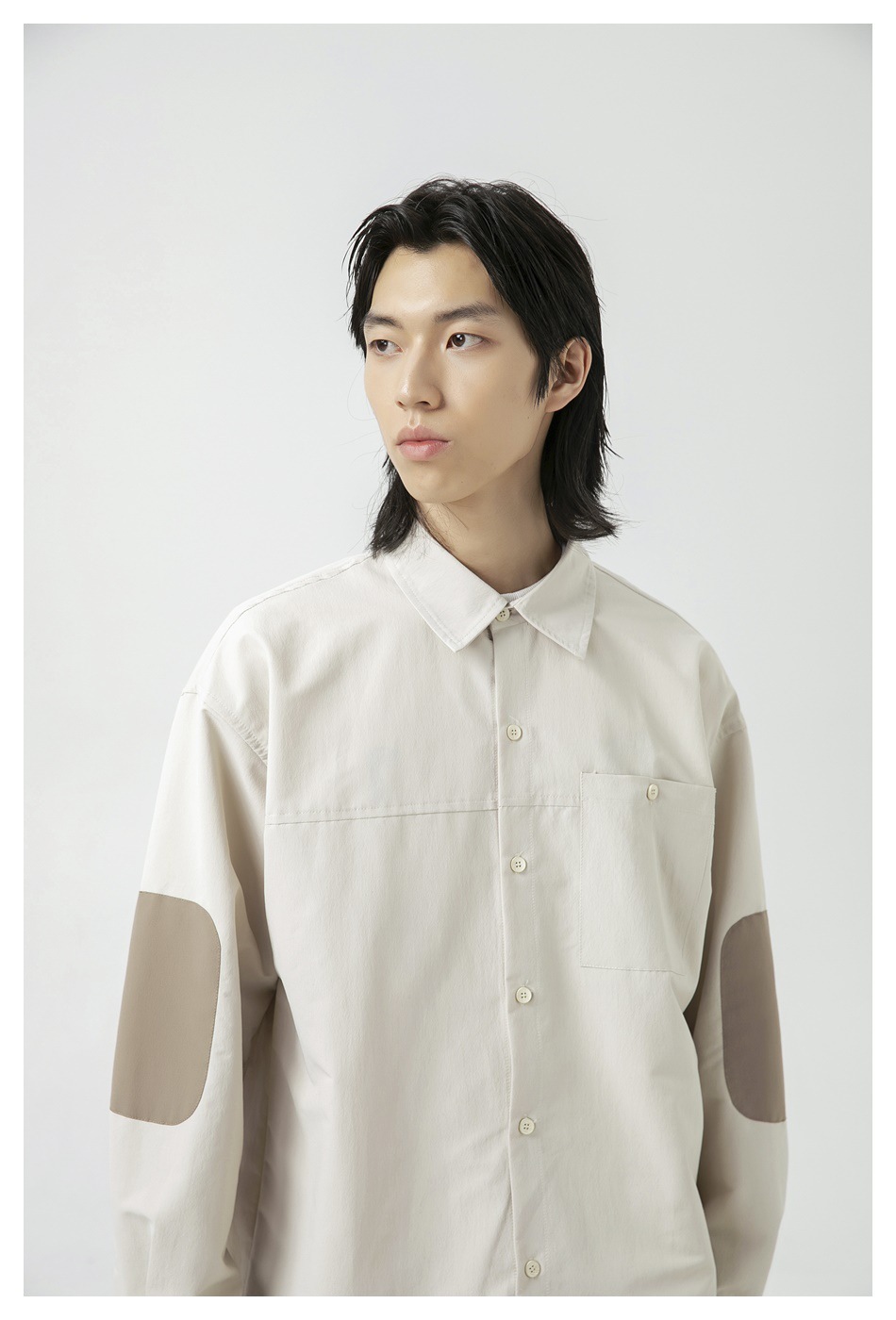 4M20 日系復古感補丁撞色襯衫 三色