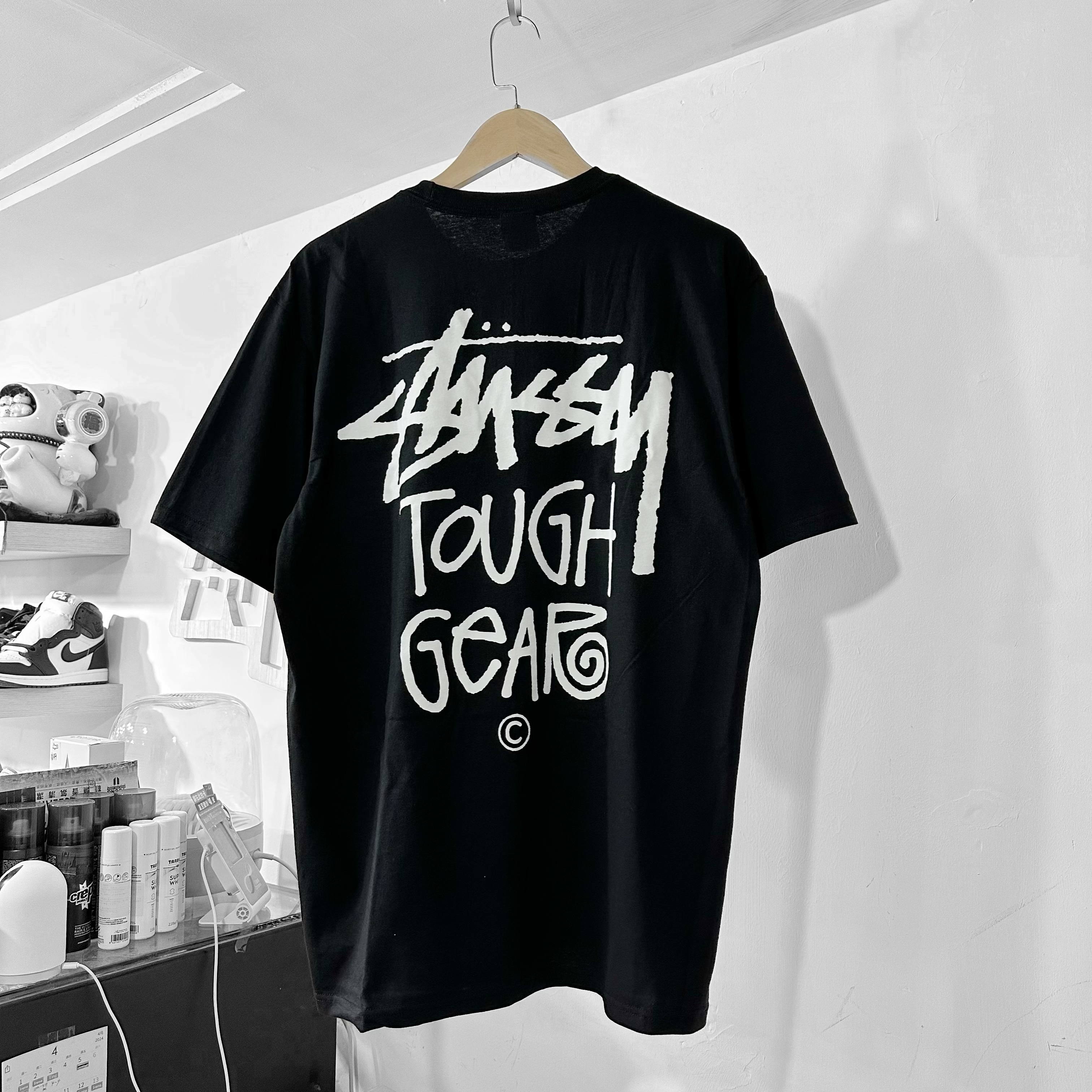 STUSSY TOUGH GEAR TEE - BLACK