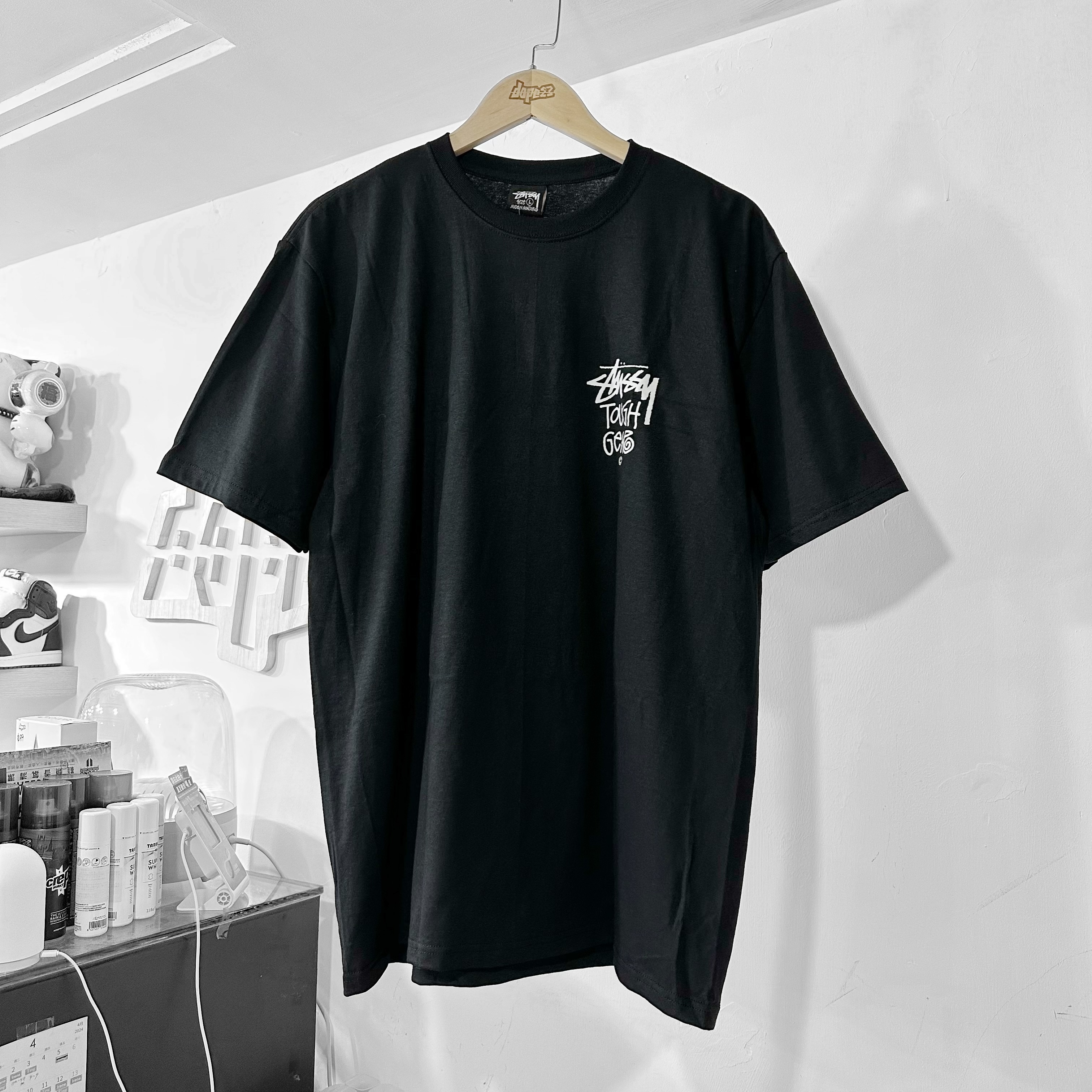 STUSSY TOUGH GEAR TEE - BLACK