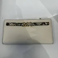 [S] MICHAEL KORS 35S4G6RE3L REED LG SNAP WALLET LEATHER,NAT/LT CREAM, 196237631961 (SMK833)