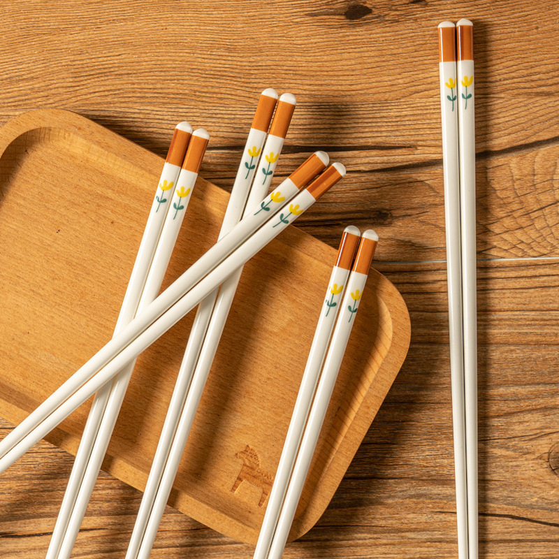 《3956》日系小橘黃花陶瓷筷組/禮盒組