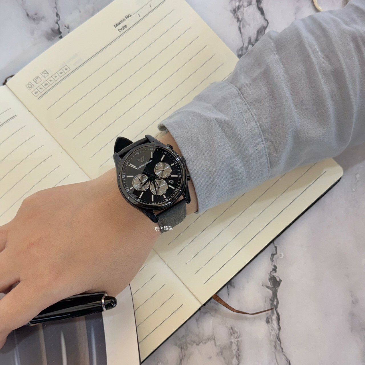 【EMPORIO ARMANI 亞曼尼】Antonio 雋永紳士風格三眼手錶 AR11583 41mm 現代鐘錶