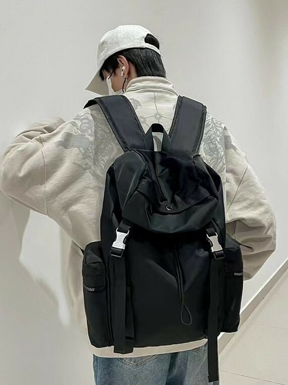 (韓國獨家特價)雙口袋繫帶背包