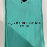[S] TOMMY HILFIGER EMBROIDERED TOMMY LOGO T-SHIRT,LIGHT BLUE, 76J4878-331 (STH658)