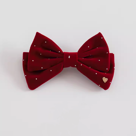 [2 FOR RM10] Christmas Velvet Heart Ribbon Hair Clip
