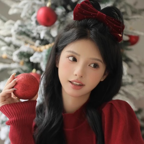 [2 FOR RM10] Christmas Velvet Heart Ribbon Hair Clip