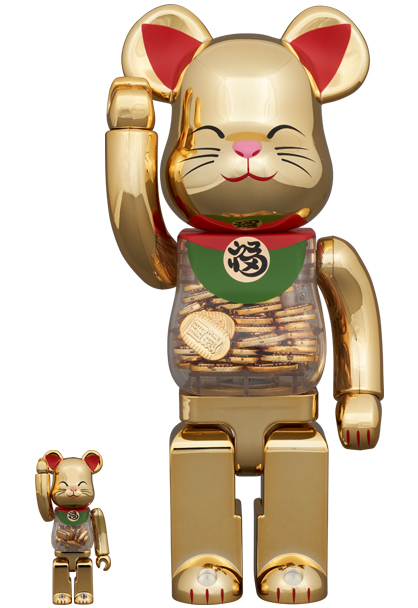 BE@RBRICK 招き猫 小判 開運 金メッキ