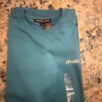 [S] MICHAEL KORS SMALL LOGO PATCH T-SHIRT,BLUE MOON, OH351R8FV4-BLUE MOON (SMK819)