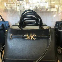 [S] MICHAEL KORS 35S3G6RS3T REED LG CZ BELTED SATCHEL LEATHER,BLACK, 196163780290 (SMK823)