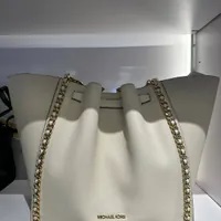 [S] MICHAEL KORS 35H3G4MT7I MINA LG BLT CH INLY TOTE,LT CREAM, 196237279477 (SMK828)