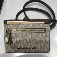 [S] MICHAEL KORS 35H3GTVD3B JET SET TRAVEL EW CARD CASE ID LANYARD,VANILLA, 196237274120 (SMK832)