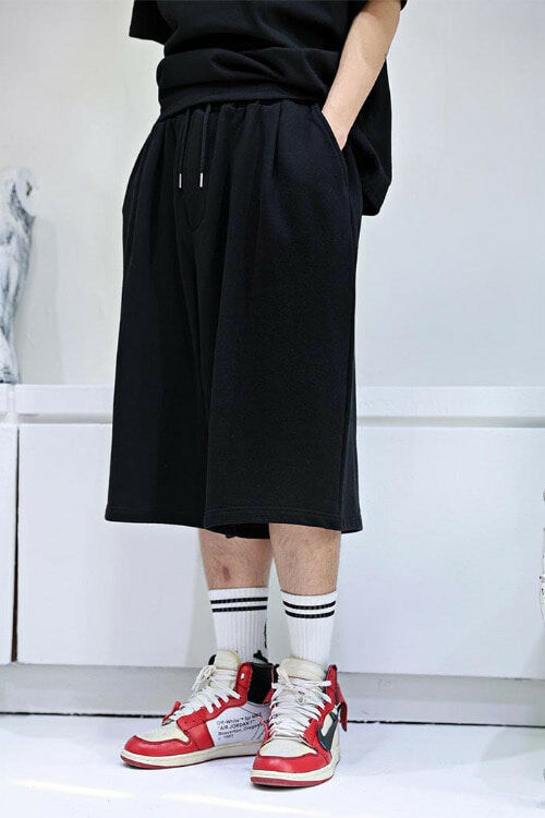 棉質運動寬腿短褲