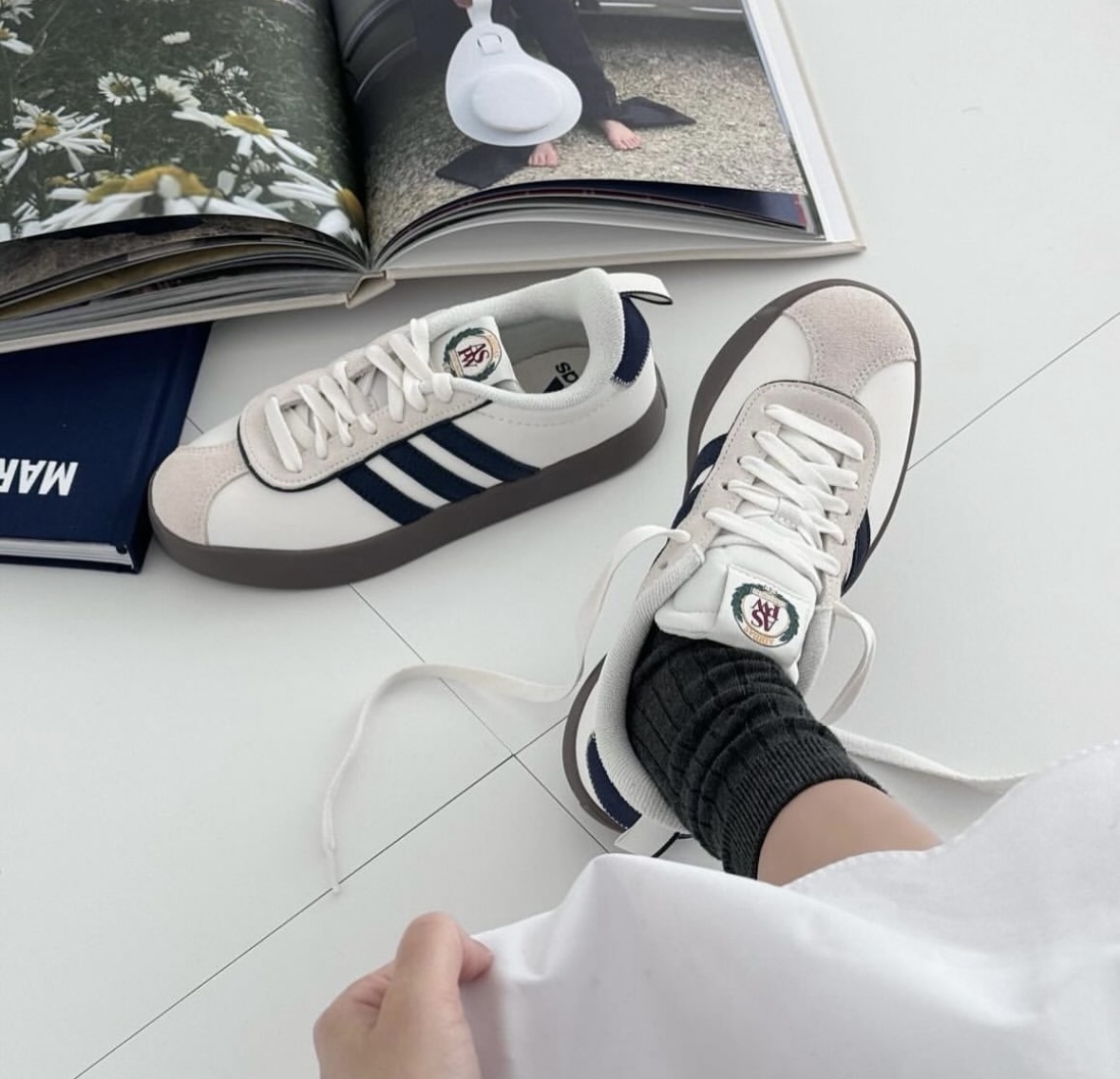 Adidas Neo VL Court 3.0 復古 海軍藍 米灰色 德訓鞋 JI4566/預購