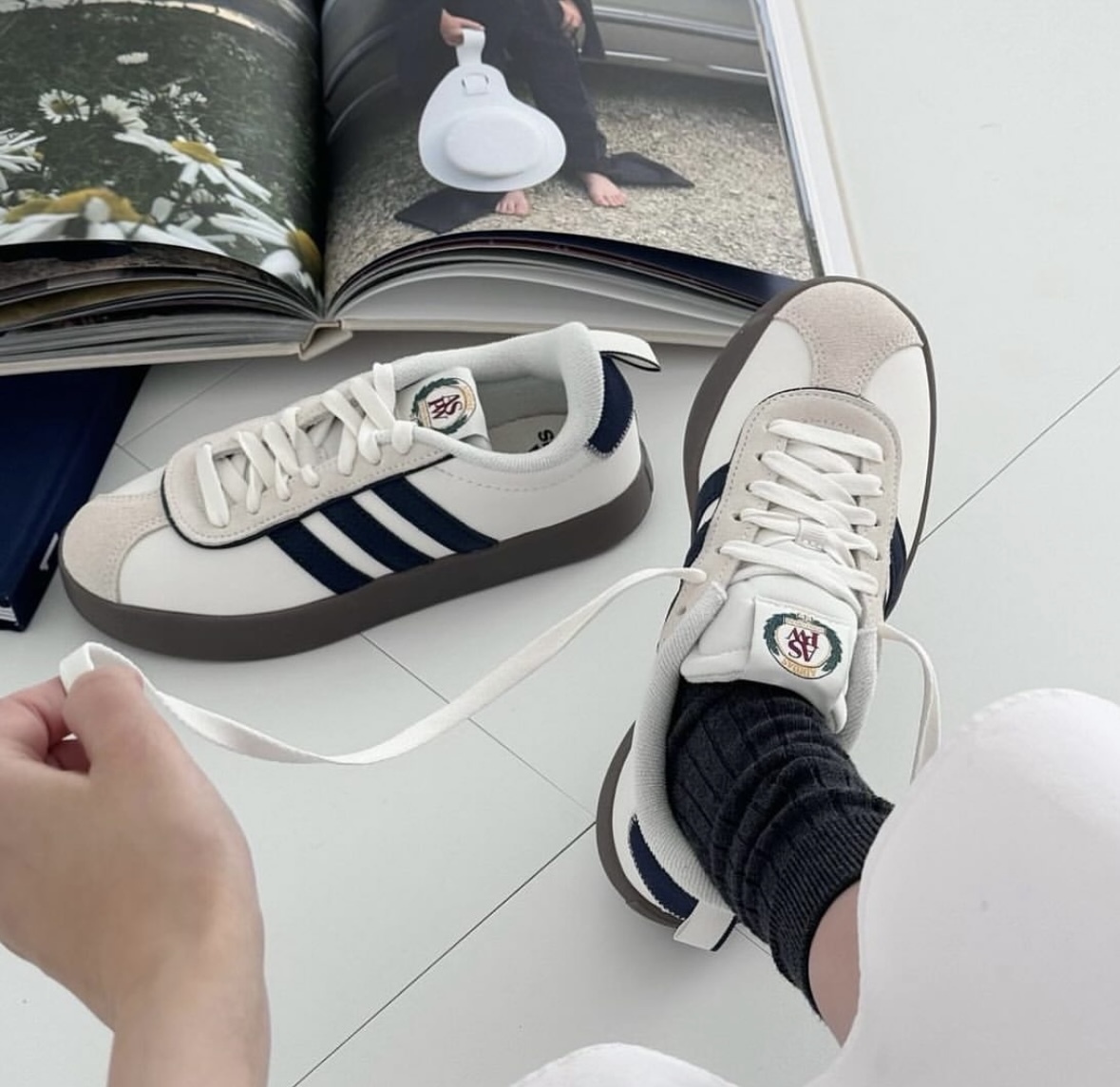 Adidas Neo VL Court 3.0 復古 海軍藍 米灰色 德訓鞋 JI4566/預購