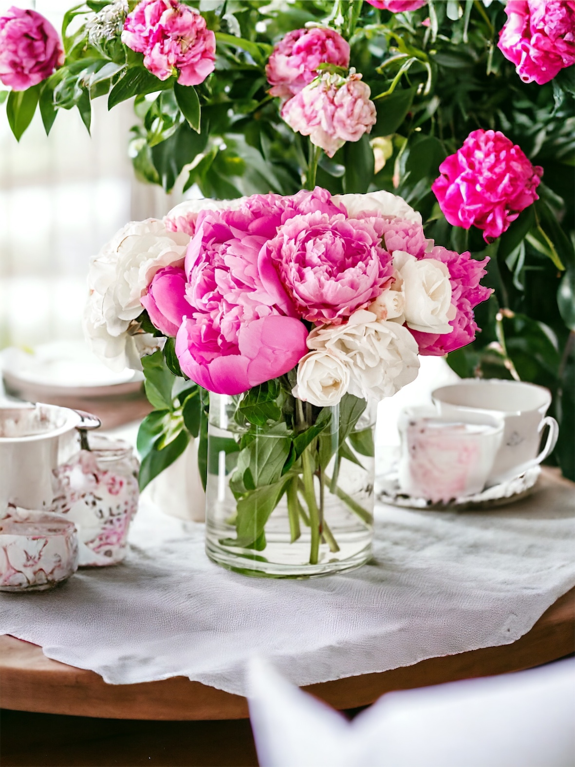 Soft Elegant | Peonies x Tulips, Fresh Cut, Coral Pink & Duchess White