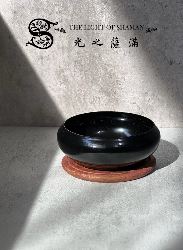 多用途超耐用薄鐵盆含木墊 可燒白鼠尾草香草聖木