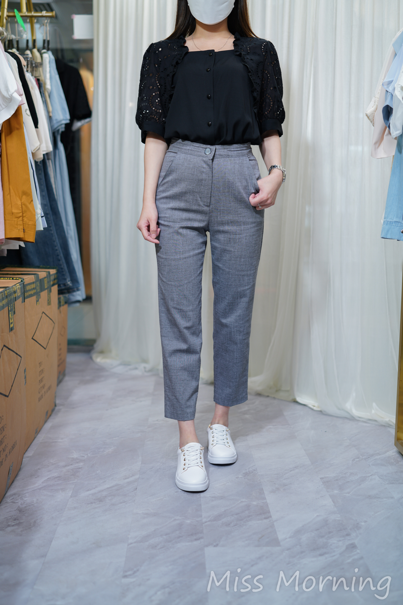 假兩件通花款上衣(13828)