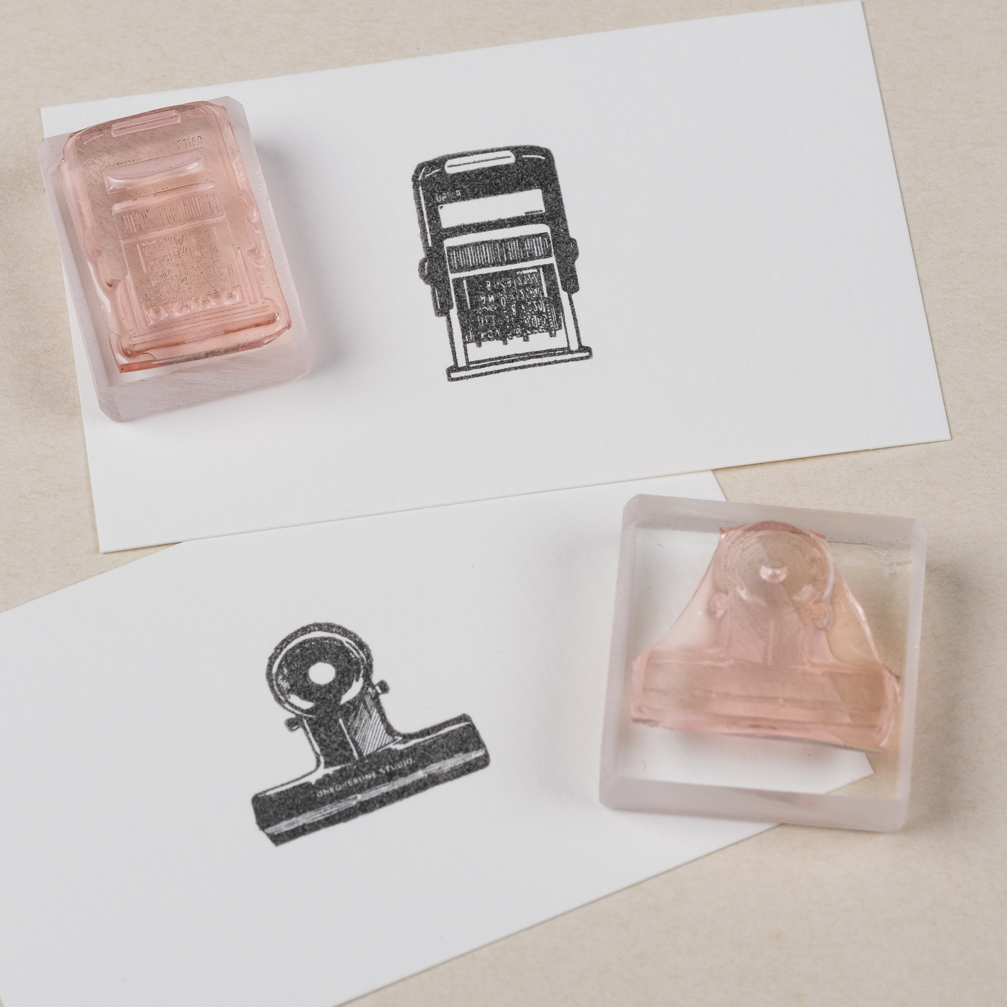 日期章圖案  膠版印章 ｜一分之一工作室 臺灣