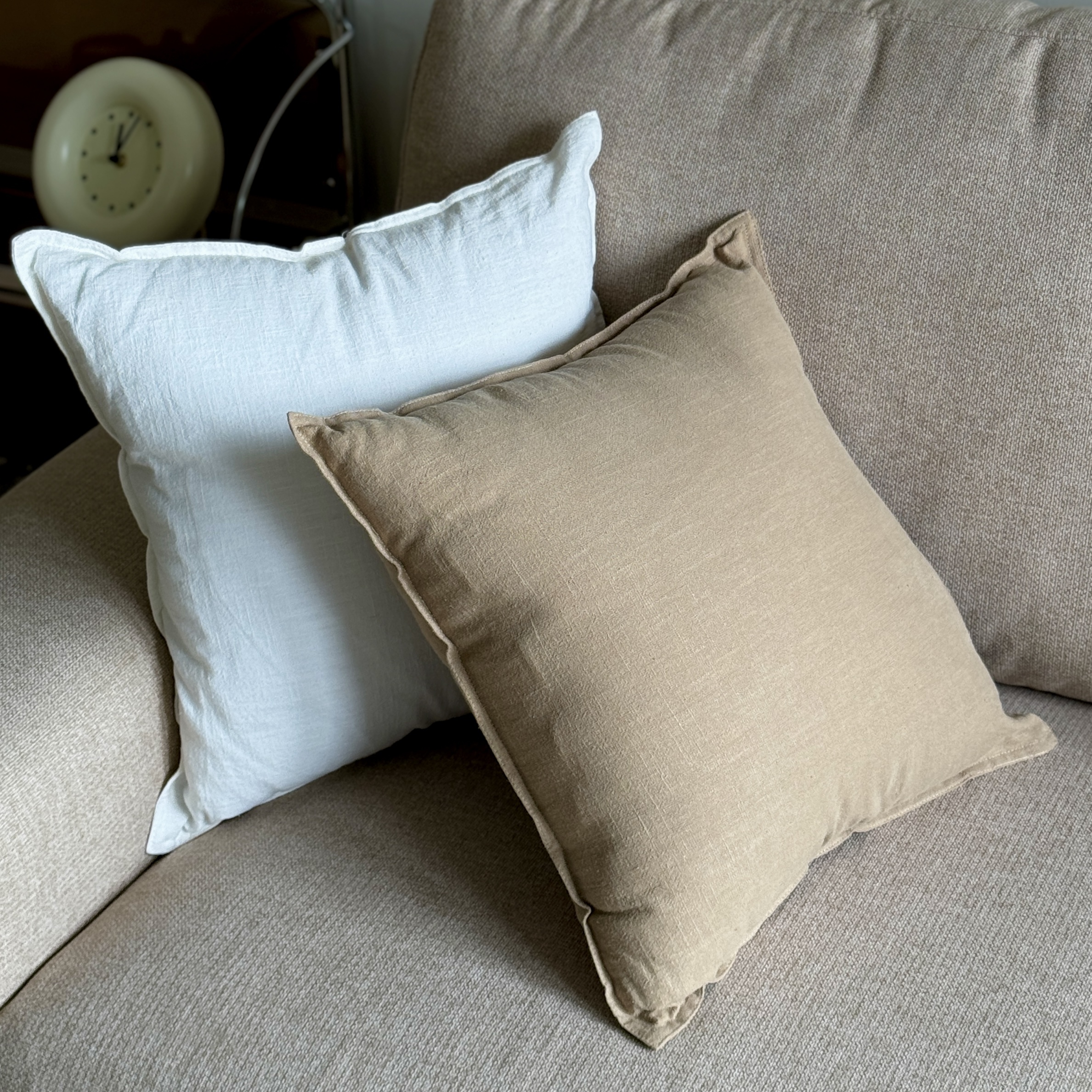 日式棉麻純色抱枕