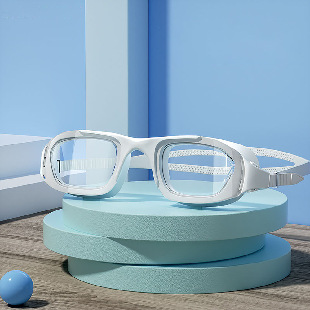 成人大鏡片近視泳鏡 - 白