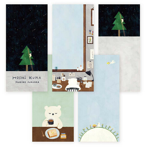 福岡麻利子 白熊 美濃和紙一筆箋/表現社/JAPAN