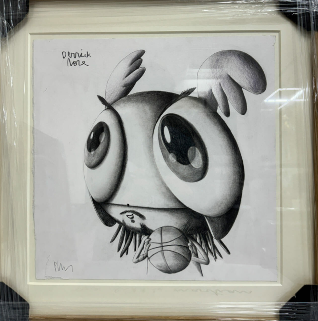 Edgar Plans Original Draw Pencil Manuscript NBA series 14x14 inch